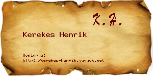 Kerekes Henrik névjegykártya
